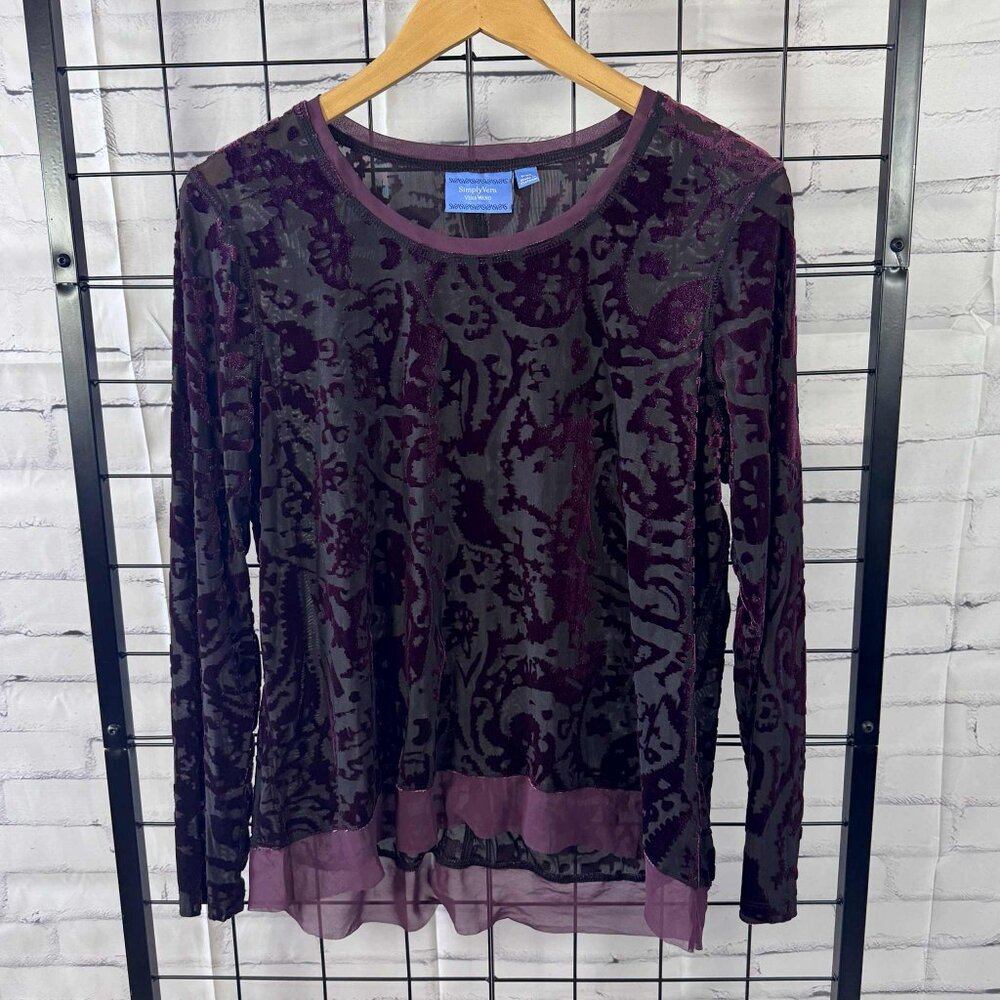 Simply Vera Vera Wang Purple and Black Blouse